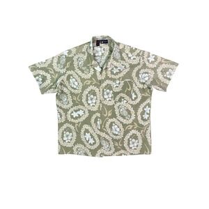 Roundy Bay Pineapple & Floral Print Short Sleeve Hawaiian Shirt Men's Size XL